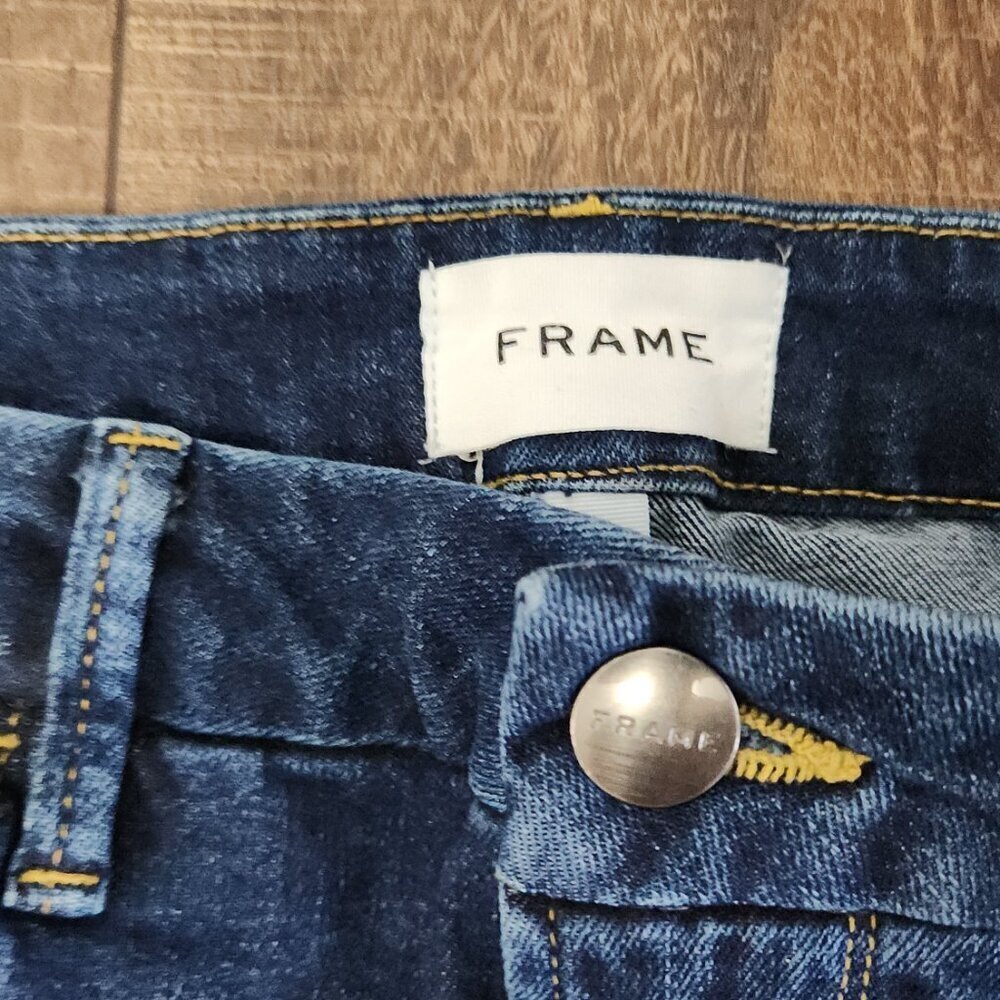 Frame Le Crop Mini Boot Raw Edge Jean Women's Size 26 Denim - Picture 7 of 9